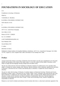 Yogender K. Sharma — Foundations in Sociology of Education