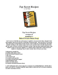 Unknown — Top Secret Recipes