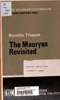 Romila Thapar — The Mauryas Revisited