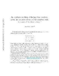 Leonhard Euler — An algebraic problem of finding four numbers, given the products of each of the numbers with the sum of the three others