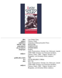David Kahana — Lvov ghetto diary