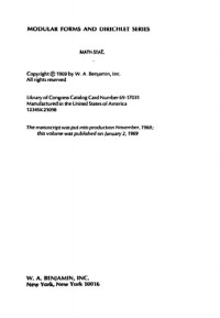 Andrew Ogg — Modular forms and Dirichlet series (Mathematics lecture note series)