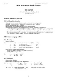 Vittrant A. — Serial verb constructions in Burmese