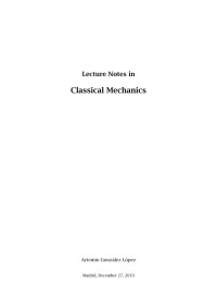 Artemio González López — Lecture Notes in Classical Mechanics