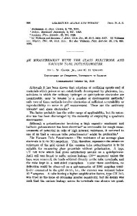 Elder L.W., Wright W.H. — pH Measurement with the Glass Electrode and Vacuum Tube Potentiometer