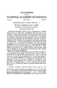 Rosenthal J. E. — Perturbations in Band Spectra. I