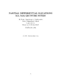 Neta B. — Partial differential equations, lecture notes