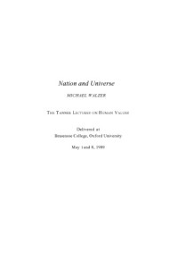 Michael Walzer — Nation and Universe