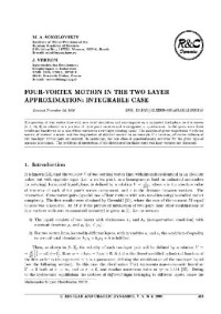 Sokolovskiy M.A., Verron J. — Four-vortex motion in the two layer approximation - integrable case