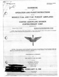 Not available — Handbook of Operation and Flight Instructions for the Models P-36A and P-36C Pursuit Airplanes