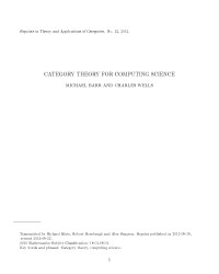 Michael Barr, Charles Wells — Category Theory for Computing Science