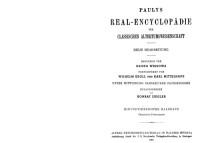 August Fr. Pauly, Georg Wissowa — Paulys Realencyclopädie der classischen Altertumswissenschaft: neue Bearbeitung, Bd.21 1 : Plautius - Polemokrates: Bd XXI, Hbd XXI,1