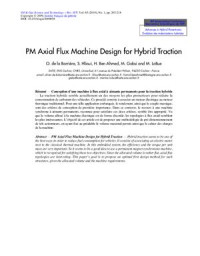 Barrière O. et al. — PM Axial Flux Machine Design for Hybrid Traction