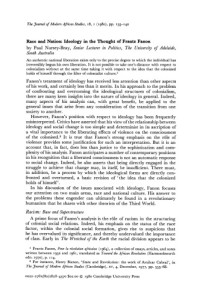 Paul Nursey-Bray — Race and Nation - Ideology in the Thought of Frantz Fanon