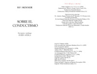 B.F. Skinner ; revisón y prólogo, Rubén Ardilla ;  traducción, Fernando Barrera . — Sobre el conductismo