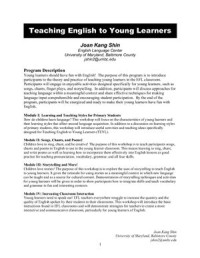 Kang Shin Joan. — Teaching English to Young Learners