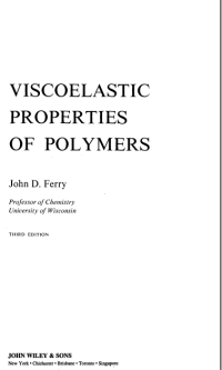 Ferry John D. — Viscoelastic Properties of Polymers 3 ed.