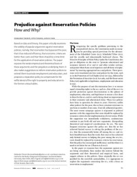 Sukhadeo Thorat, Nitin Tagade, Ajaya K Naik — Prejudice against Reservation Policies How and Why?