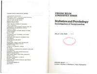 Willie van Peer — Stylistics and Psychology: Investigations of Foregrounding