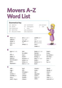Movers Word List. — Cambridge English: Movers