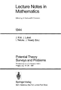 J. Jukes, Ivan Netuka, Josef Kral, Josef Kral, Jiri Vesely, Univerzita Karlova Matematicko-Fyzikalni Fakulta — Potential Theory Surveys and Problems