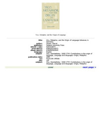 Marcel Danesi — Vico, Metaphor, and the Origin of Language