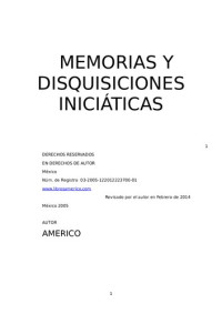 Americo — Memorias Y Disquisiciones Iniciaticas