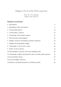 Uwe Jannsen — Deligne’s Proof of the Weil-conjecture [Lecture notes]
