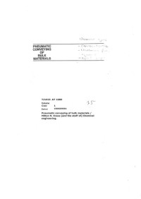 Milton N. Kraus, the Staff of Chemical Engineering Magazine — Pneumatic Conveying of Bulk Materials