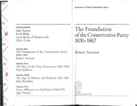 Robert Stewart — The Foundation of the Conservative Party 1830-67