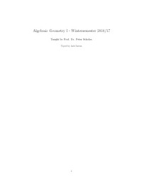 Peter Scholze, J. Davies — Algebraic Geometry I [lecture notes]
