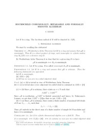 Claudia Menini — Hochschild cohomology, separable and formally smooth algebras