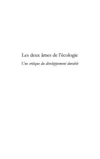 Romain Felli — Les deux ames de l'ecologie : Une critique du developpement durable