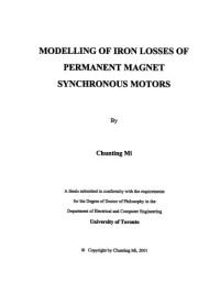 Chunting Mi — Modelling of iron losses of permanent magnet synchronous motors