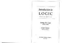 Introduction to Logic | Irving M. Copi, Carl Cohen, Victor Rodych ...