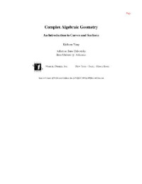 Yang K. — Complex Algebraic Geometry: An Introduction to Curves and Surfaces