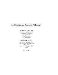 M. van der Put, M. Singer — Differential Galois Theory