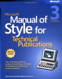 Microsoft Corporation, Microsoft Corporation — Microsoft Manual of Style for Technical Publications, 3rd edition