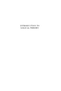 P F Strawson — Introduction To Logical Theory