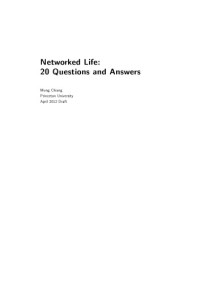 Networked Life — Networked Life : 20 Questions and Answers