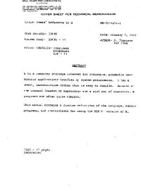 Thompson K. — User's reference to B