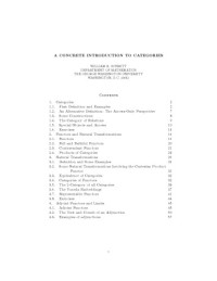 William R. Schmitt — A concrete introduction to category theory