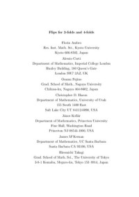 Ambro F., et al. — Flips for 3-folds and 4-folds