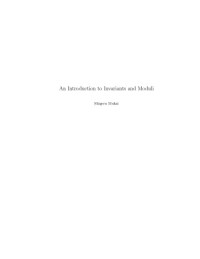 Shigeru Mukai — An Introduction to Invariants and Moduli
