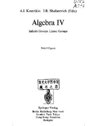 A. I. Kostrikin, I. R. Shafarevich — Algebra IV: infinite groups, linear groups