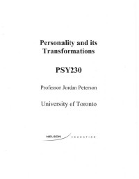 Jordan B Peterson — Personality and its Transformations