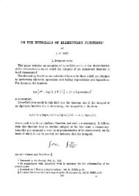 Ritt J.F. — On the integrals of elementary functions