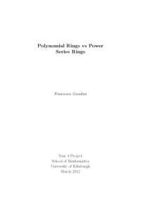 Francesca Gandini — Polynomial Rings vs Power Series Rings