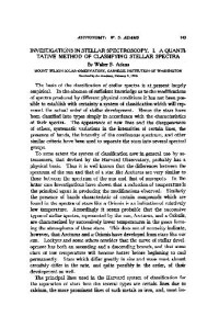 Adams W. S. — Investigations in Stellar Spectroscopy I. A Quantitative Method of Classifying Stellar Spectra (1916