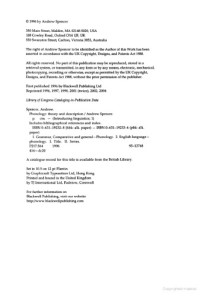 Andrew Spencer — [INCOMPLETE] Phonology: Theory and Description